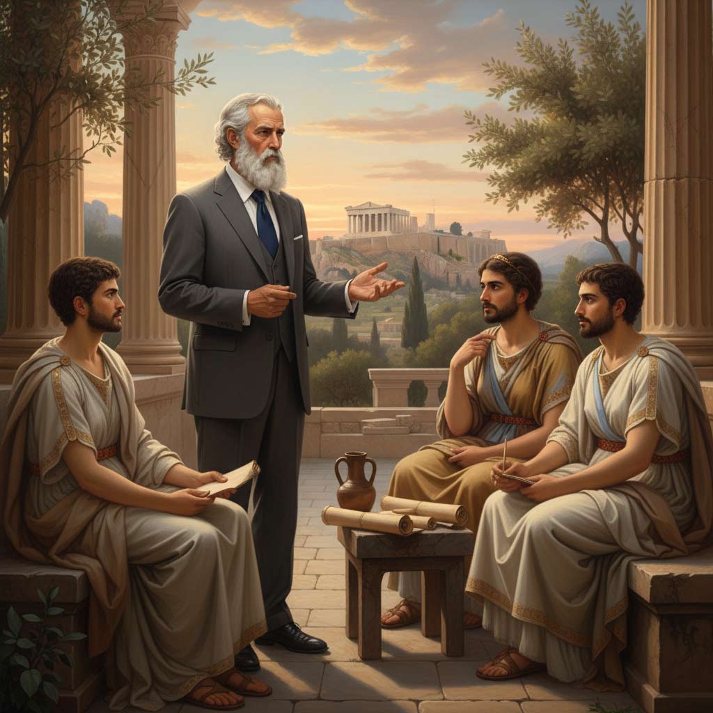 سقراط با کت و شلوار