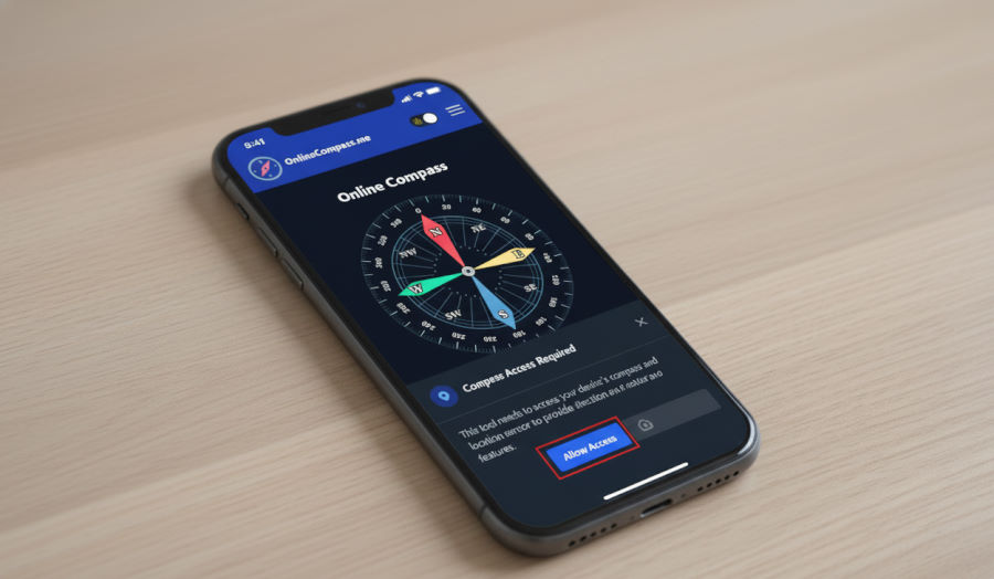 قطب نما آنلاین برای آیفون compass online