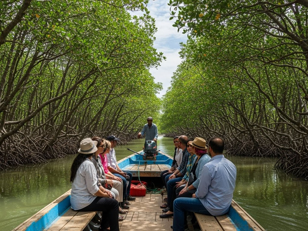 قایق سواری در جنگل حرا قشم - عکس برای توصیف طراحی شده است