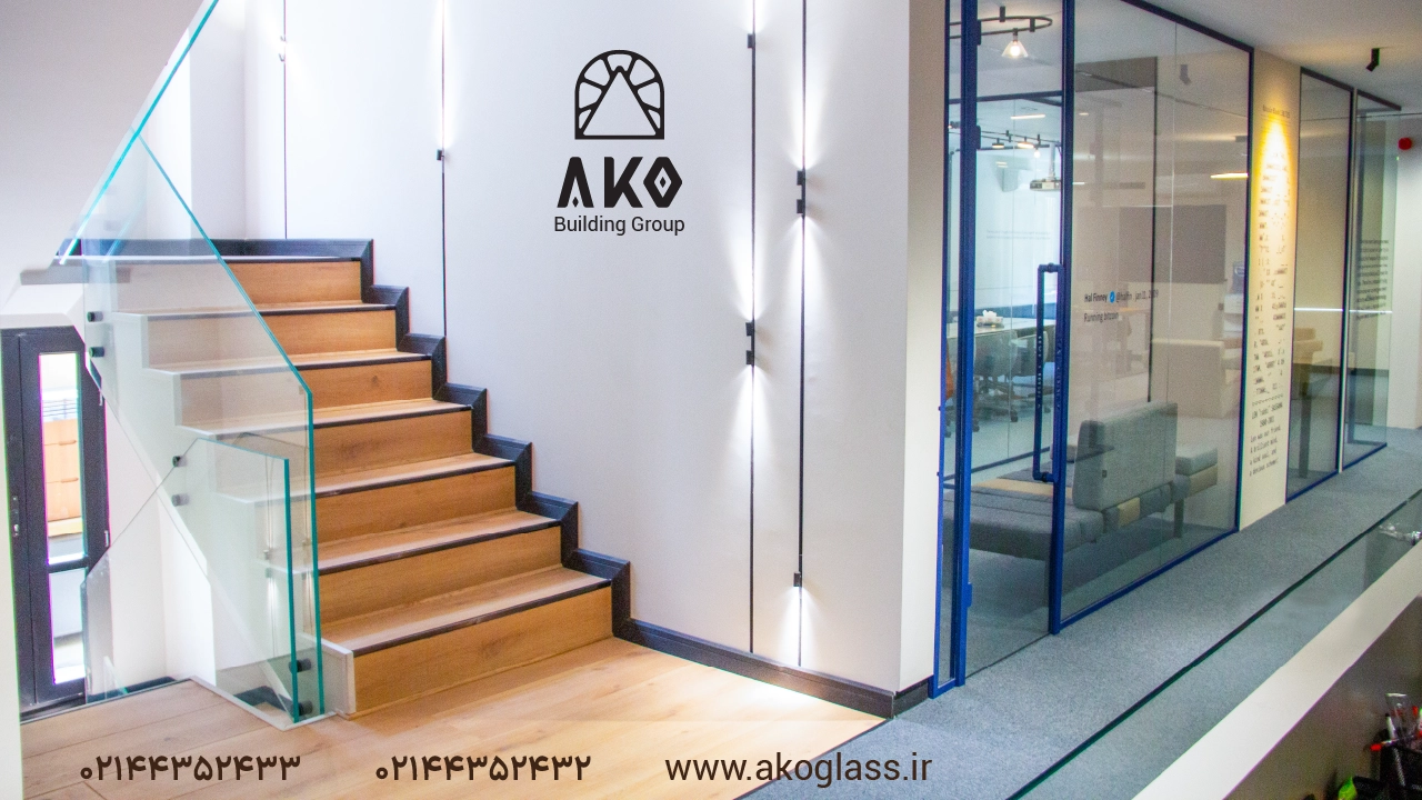 نرده شیشه ای فیکس پوینت آکوگلس