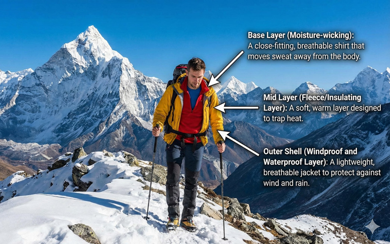 چک‌لیست انتخاب لباس برای یک شب امن در ارتفاعات