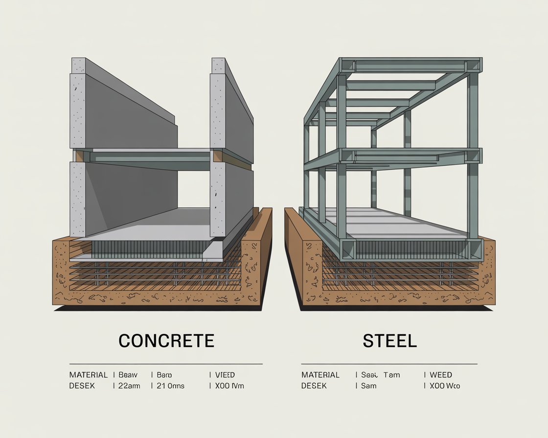 اسکلت فلزی ساختمان دو طبقه