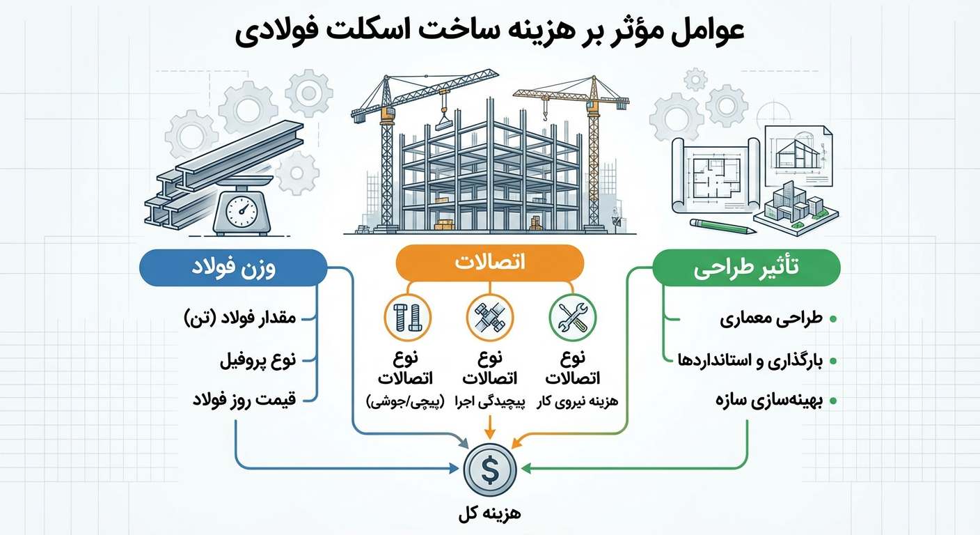 هزینه ساخت اسکلت دو طبقه