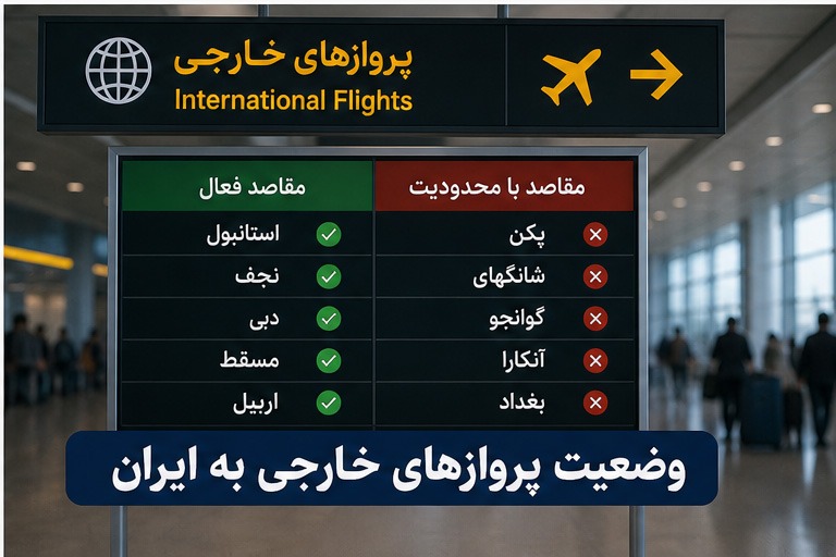وضعیت پروازهای داخلی ایران