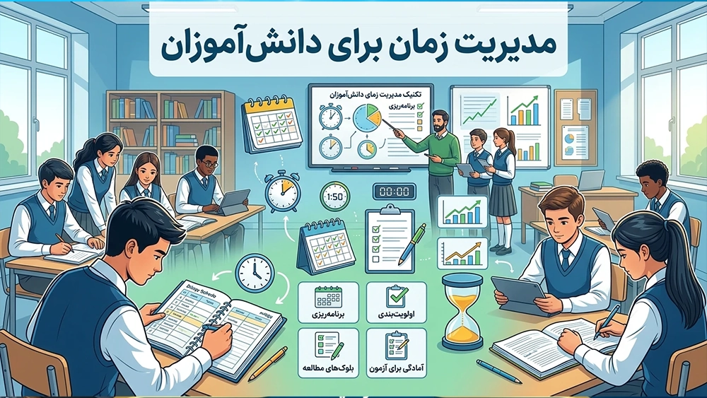 ویژگی های کلیدی بهترین کلاس آمادگی تیزهوشان ششم و نهم! مدیریت زمان برای دانش آموزان - ویژگی های کلیدی بهترین کلاس آمادگی تیزهوشان ششم و نهم!
