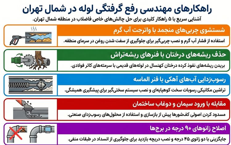 7 علت اصلی گرفتگی لوله در ساختمانهای شمال تهران و راهکارهای رفع آن