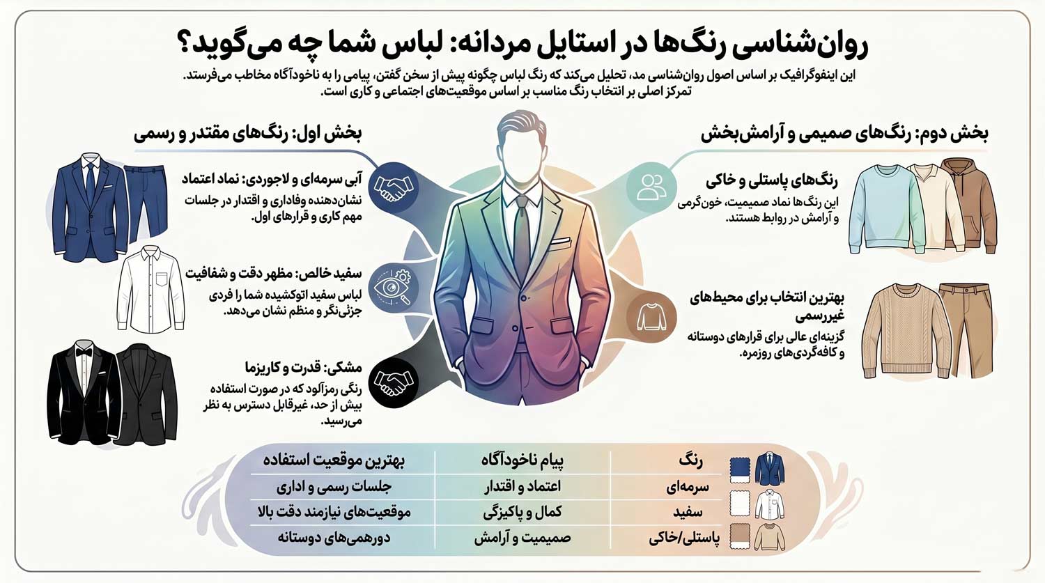 رنگ ها در استایل مردانه