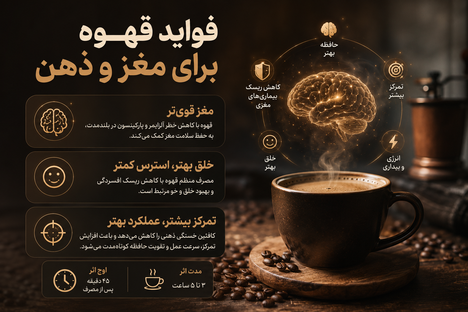 فواید قهوه برای مغز