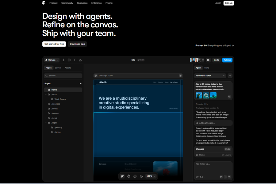 سایت ساز framer