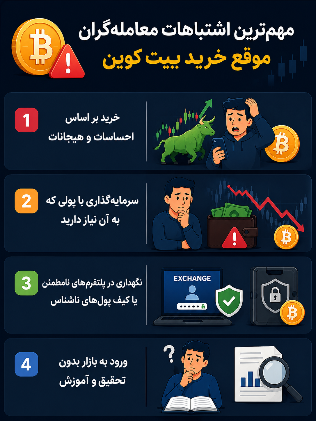 مهمترین اشتباهات بازار کریپتو