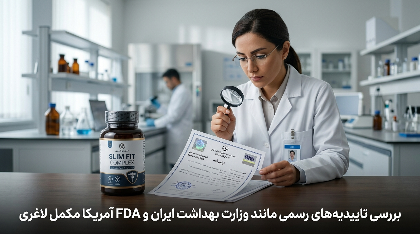بررسی تاییدیه های رسمی مانند وزارت بهداشت ایران و FDA آمریکا مکمل لاغری