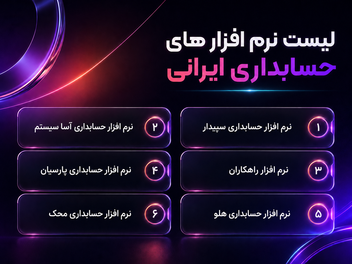 لیست نرم افزارهای حسابدار