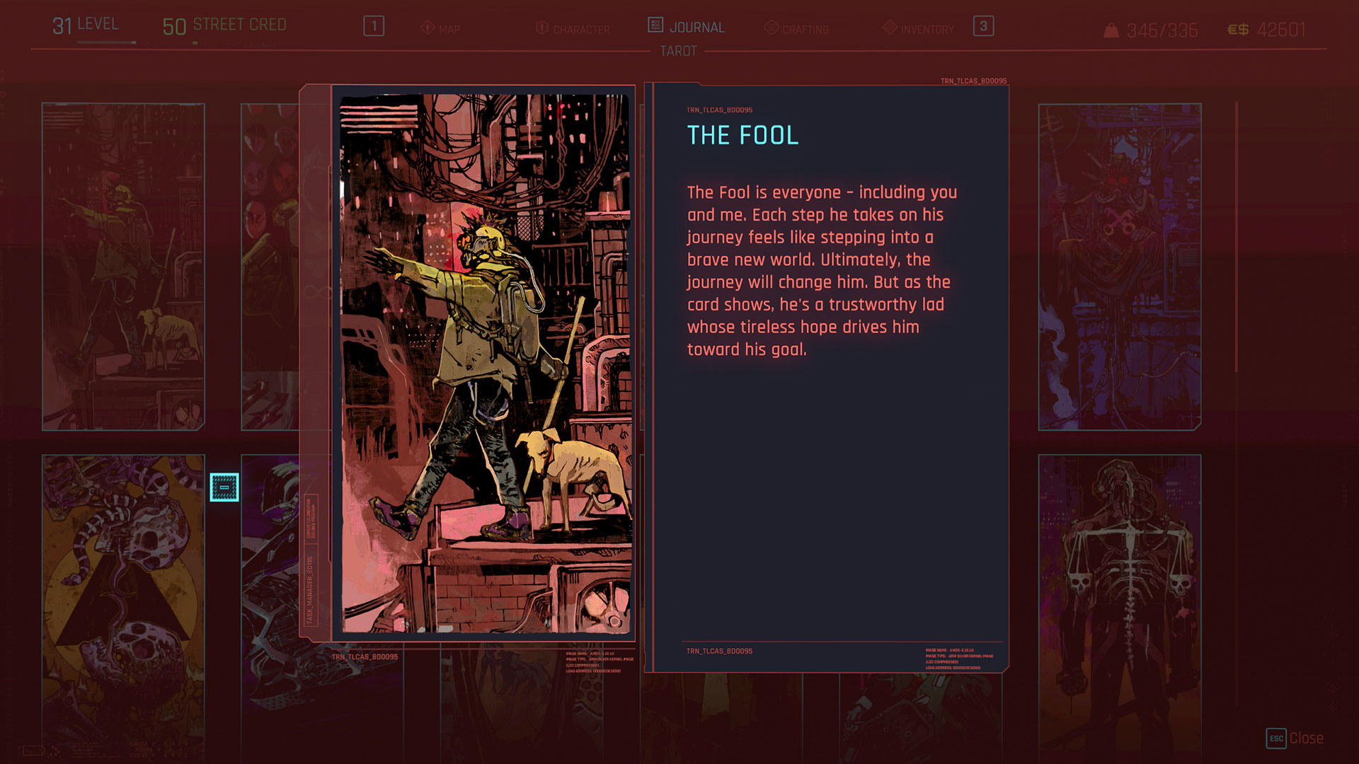 کارت The Fool در بازی سایبر پانک 2077 Cyberpunk