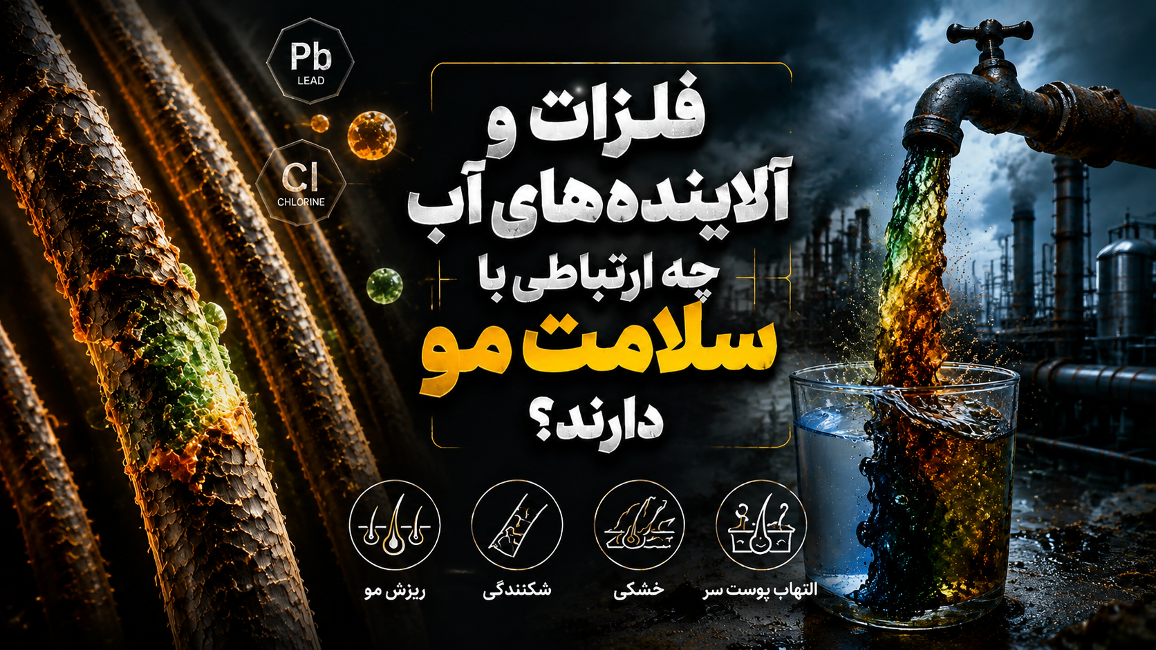 فلزات و آلاینده های آب چه ارتباطی با سلامت مو دارند؟