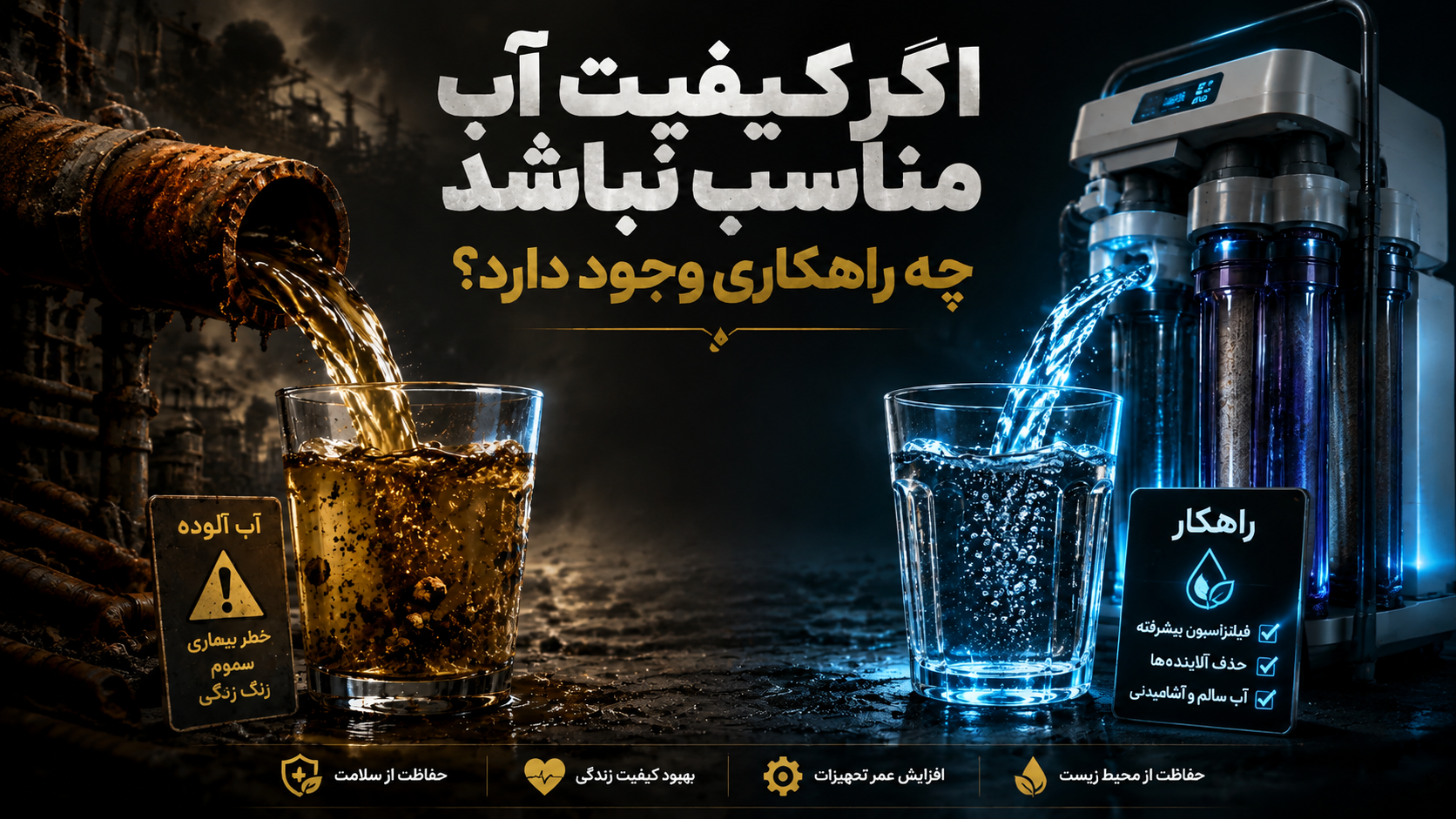 اگر کیفیت آب مناسب نباشد، چه راهکاری وجود دارد؟