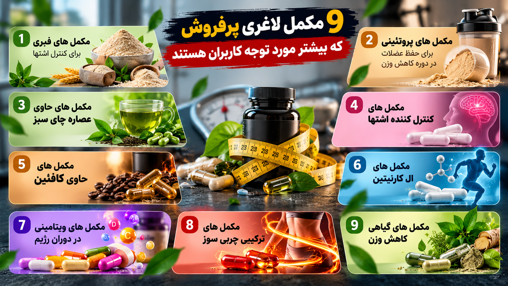 9 مکمل لاغری پرفروش که بیشتر مورد توجه کاربران هستند