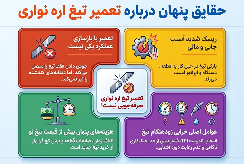 حقایقی درباره تعمیر تیغ اره نواری